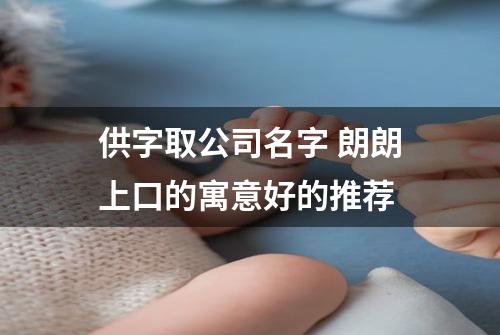 供字取公司名字 朗朗上口的寓意好的推荐